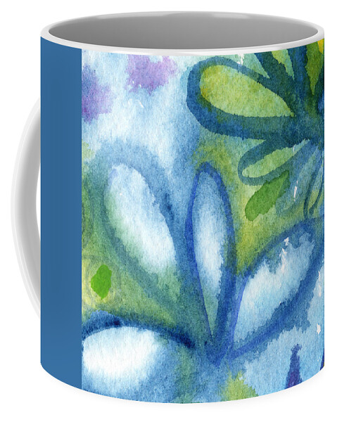 Abstract Coffee Mug featuring the painting Zen Leaves by Linda Woods