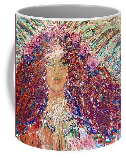 Portrait Coffee Mug featuring the painting Zen mode by Monica Elena