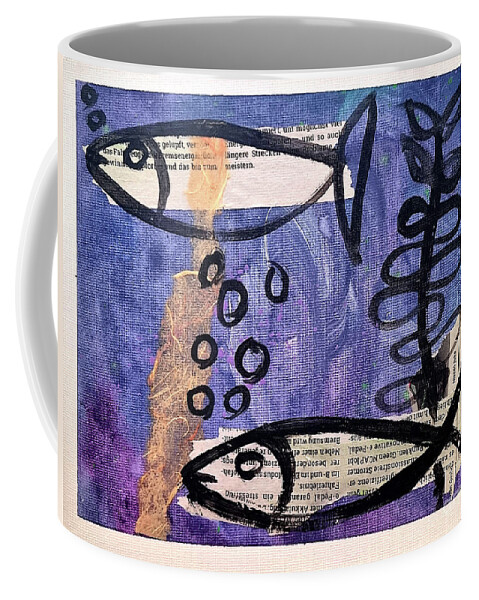 Fish Coffee Mug featuring the mixed media ZenFish by Mimulux Patricia No
