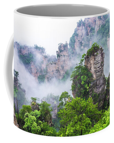 Changsa Coffee Mug featuring the photograph Zhangjiajie Tianzi Mountain Nature Reserve by Arj Munoz