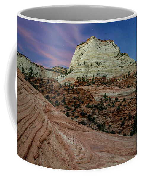 Zion Coffee Mug featuring the photograph Swirls - Starlight Series #6 - Zion National Park, Utah, USA - 2011 New 1/10 by Robert Khoi