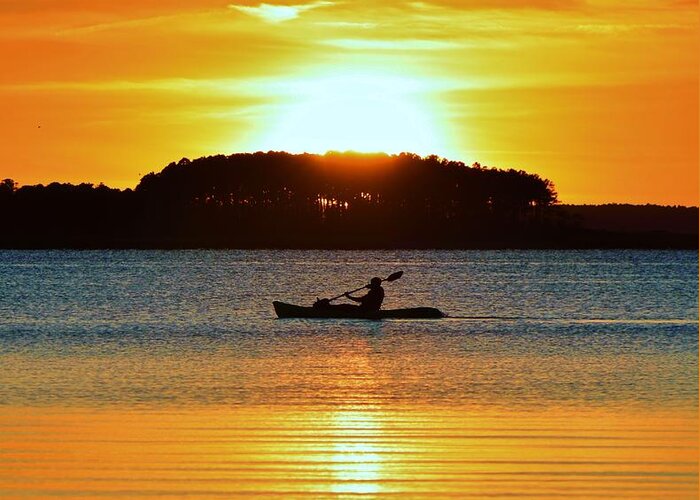 Kayak Greeting Card featuring the photograph A Reason to Kayak - Summer Sunset by Billy Beck
