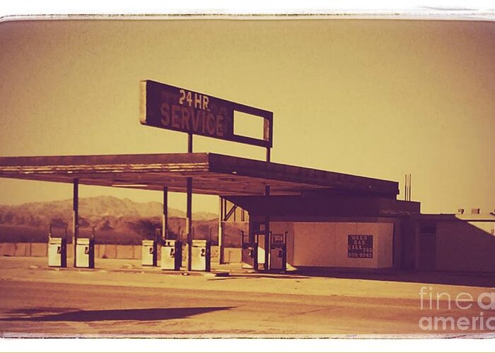  #vintage Photograph Greeting Card featuring the photograph Abandoned Gas Station by Kip Vidrine