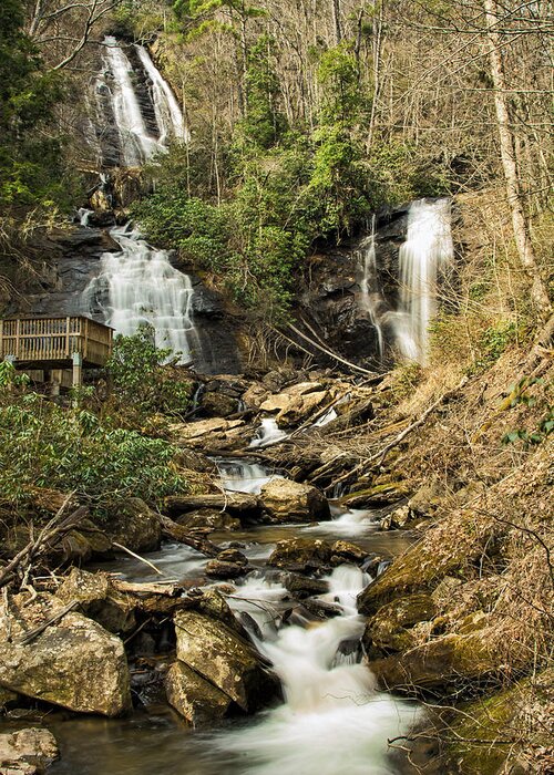 Amicola Greeting Card featuring the photograph Amacola Falls by Penny Lisowski