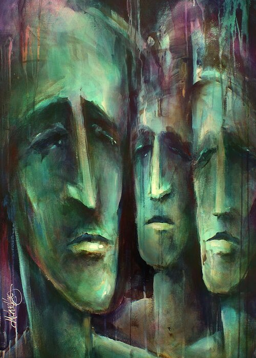 Urban Expression Greeting Card featuring the painting ' Endless II ' by Michael Lang