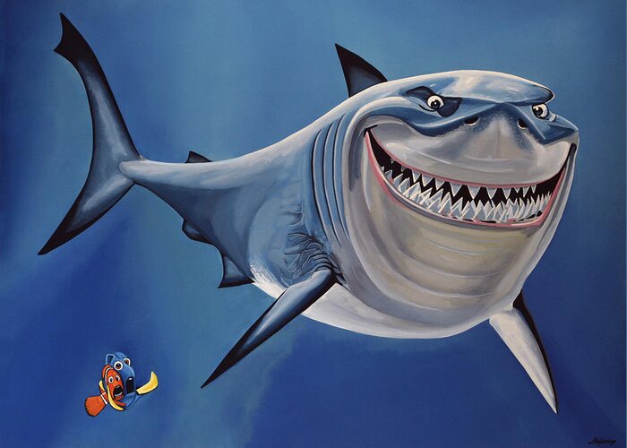 Finding Nemo Greeting Card featuring the painting Finding Nemo Painting by Paul Meijering