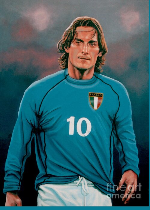 Francesco Totti Greeting Card featuring the painting Francesco Totti 2 by Paul Meijering