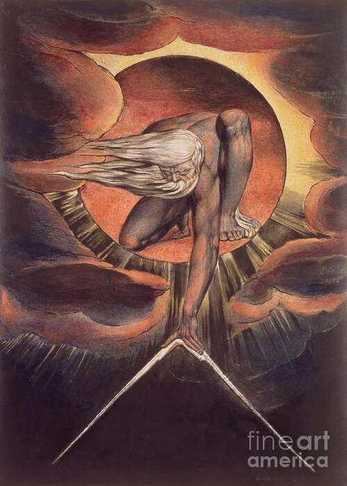 Frontispiece Greeting Card featuring the photograph Frontispiece from Europe, A Prophecy by William Blake by William Blake