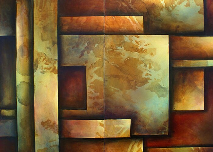 Shapes Greeting Card featuring the painting ' Geo' by Michael Lang