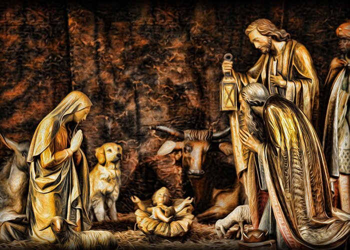 Christmas Greeting Card featuring the photograph Jesus had a Labrador by Lee Dos Santos