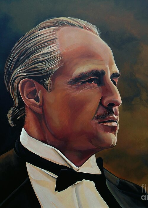 Marlon Brando Greeting Card featuring the painting Marlon Brando by Paul Meijering