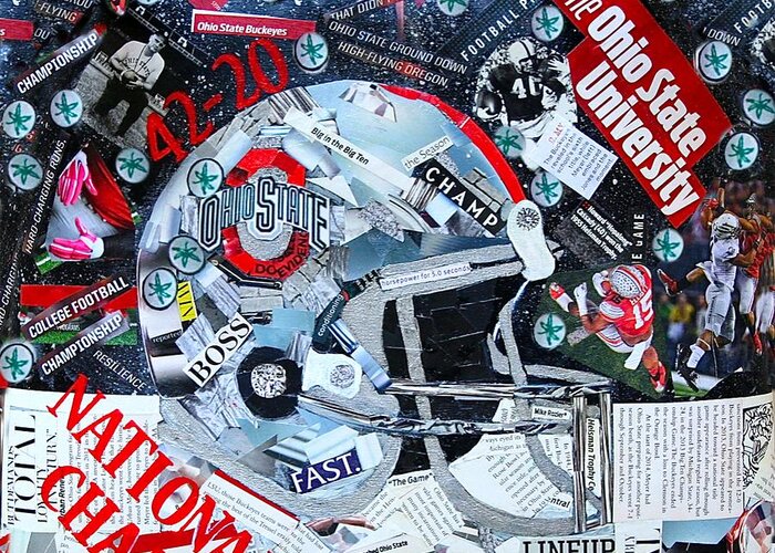 Ohio State Greeting Card featuring the painting Ohio State University National Football Champs by Colleen Taylor