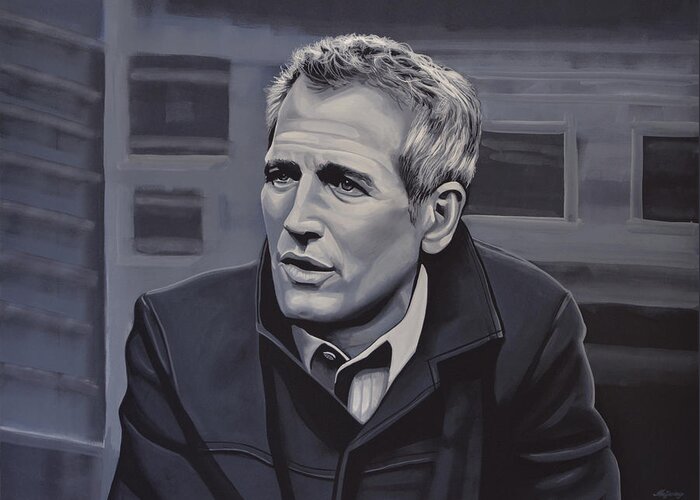 Paul Newman Greeting Card featuring the painting Paul Newman by Paul Meijering