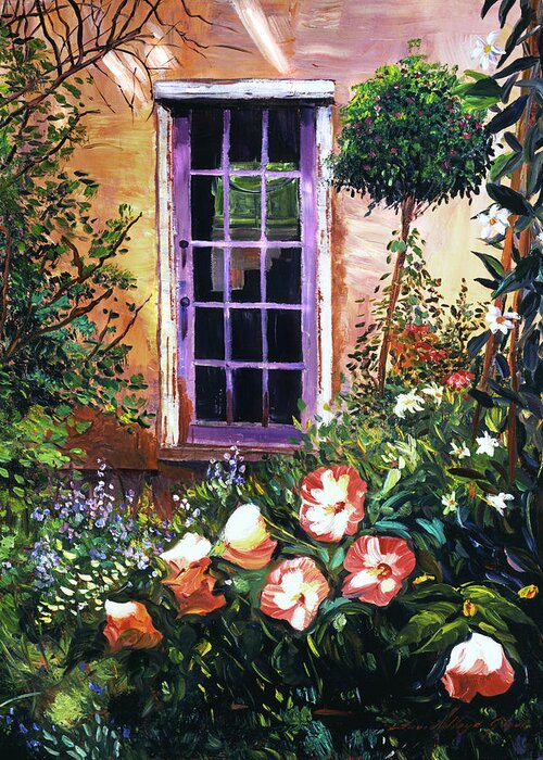 Gardens Greeting Card featuring the painting Tuscan Villa Garden by David Lloyd Glover