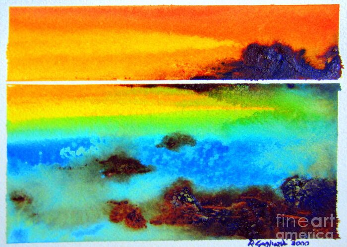 Australia Greeting Card featuring the painting Western Australia ocean sunset by Roberto Gagliardi