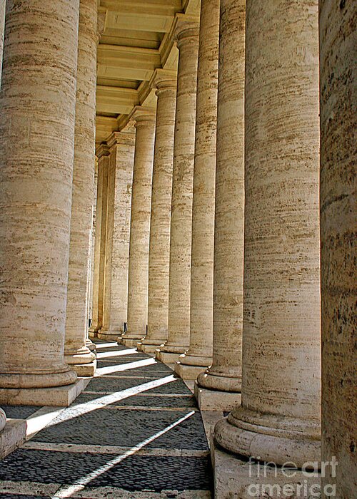 Rome Greeting Card featuring the photograph 0056 Roman PIllars St. Peter's Basilica Rome by Steve Sturgill