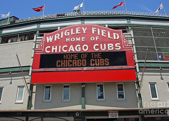Wrigley Greeting Card featuring the photograph 0601 Wrigley Field by Steve Sturgill