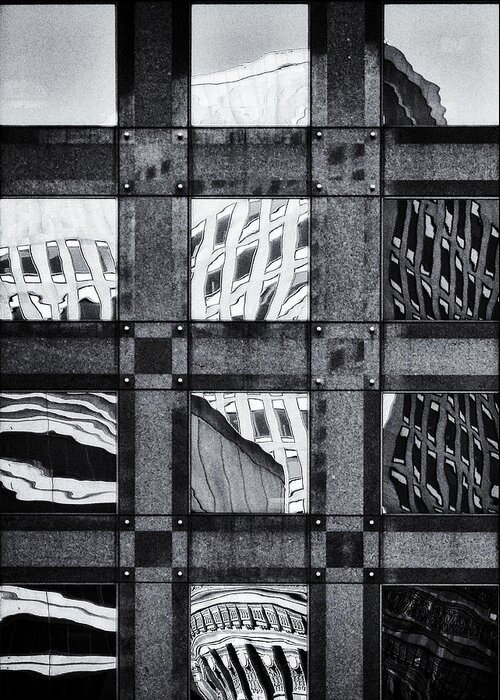 Windows Greeting Card featuring the photograph 12 Windows - black and white by Jessica Levant