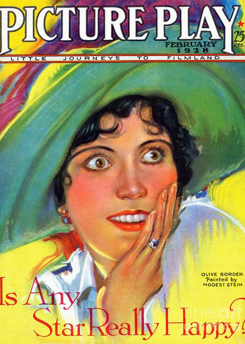 Usa Greeting Card featuring the drawing 1920s Usa Picture Play Magazine Cover by The Advertising Archives