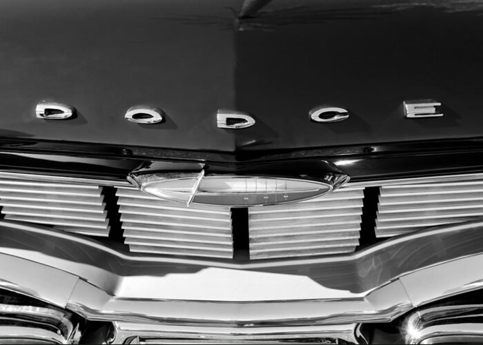 1960 Dodge Grille Emblem Greeting Card featuring the photograph 1960 Dodge Grille Emblem by Jill Reger