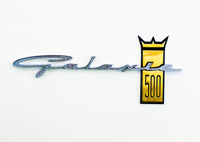 1963 Ford Galaxie 500 R-code Factory Lightweight Emblem Greeting Card featuring the photograph 1963 Ford Galaxie 500 R-Code Factory Lightweight Emblem by Jill Reger
