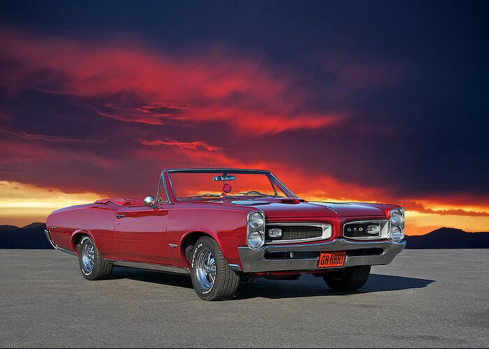 Alloy Greeting Card featuring the photograph 1966 Pontiac GTO Convertible by Dave Koontz