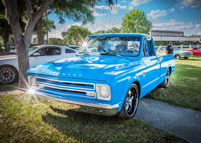 1967 Chevy Greeting Card featuring the photograph 1967 Chevy Silverado Pick up Truck Painted by Rich Franco