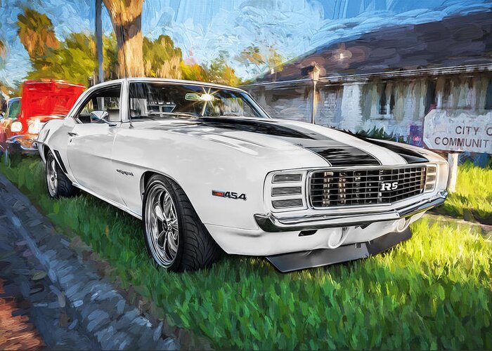 1969 Chevrolet Camaro Greeting Card featuring the photograph 1969 Chevy Camaro RS Painted by Rich Franco