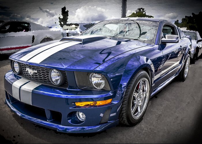 2008 Mustang Greeting Card featuring the photograph 2008 Ford Shelby Mustang with the Roush Stage 2 Package by Rich Franco