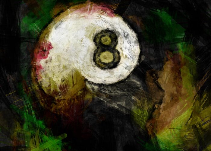 Eight Greeting Card featuring the digital art 8 Ball Abstract #1 by David G Paul