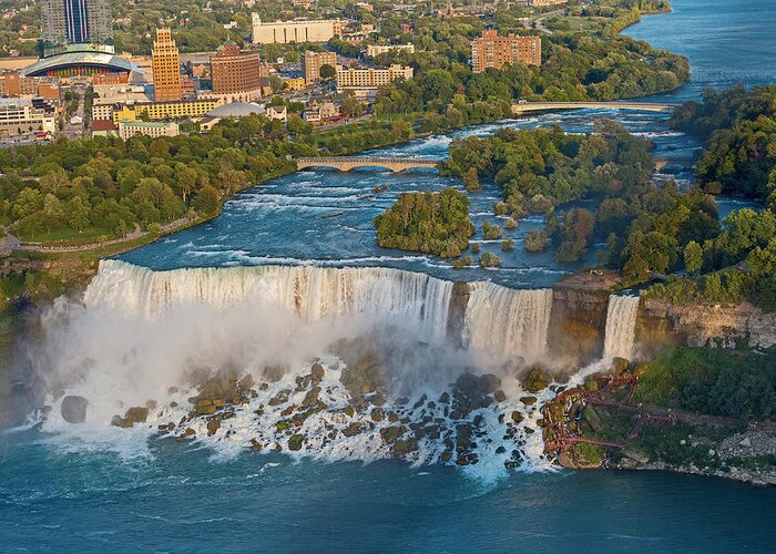 Niagara Falls Greeting Card featuring the photograph Aerial View on Niagara Falls from Skylon Tower #1 by Marek Poplawski