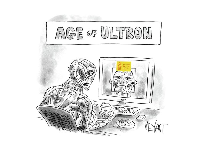 Age Of Ultron Greeting Card featuring the drawing Age Of Ultron #1 by Christopher Weyant