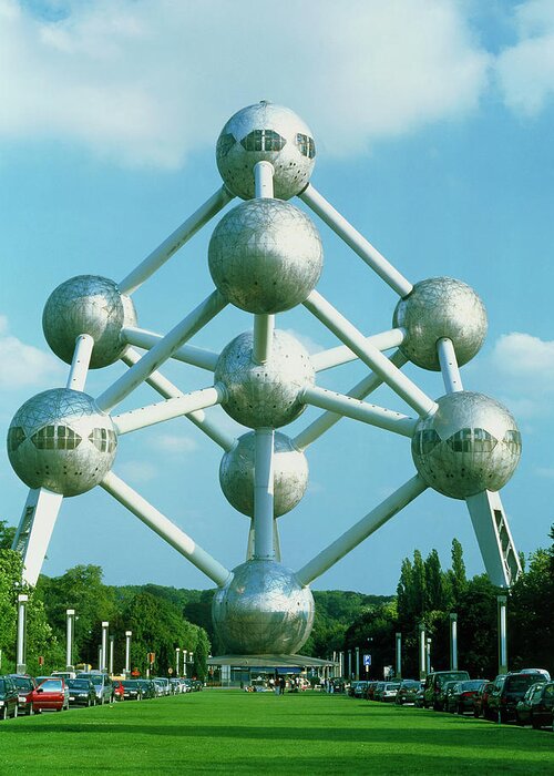 Atomium Greeting Card featuring the photograph Atomium #1 by Martin Bond/science Photo Library