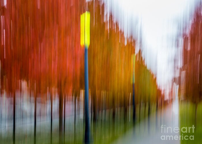 Abstract/art Greeting Card featuring the digital art Autumn Park 1 #1 by Susan Cole Kelly Impressions