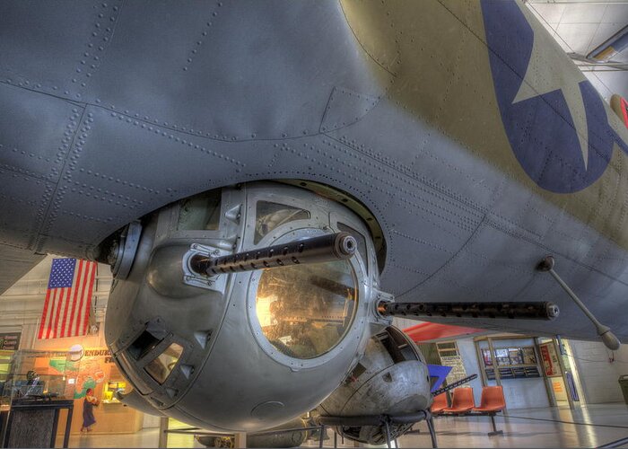 Boeing Greeting Card featuring the photograph B-17 ball turret #1 by David Dufresne