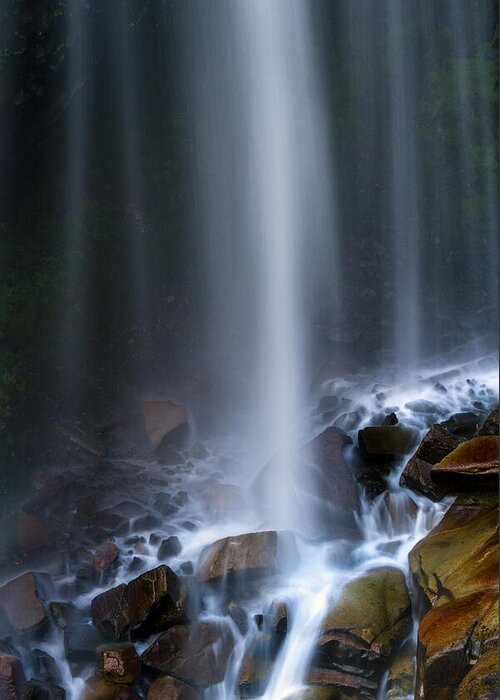 Alpine Greeting Card featuring the photograph Base of Narada Falls by Michael Russell