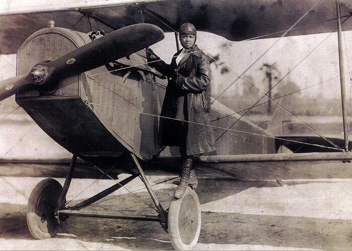 Aviation Greeting Card featuring the photograph Bessie Coleman, American Aviator #3 by Science Source
