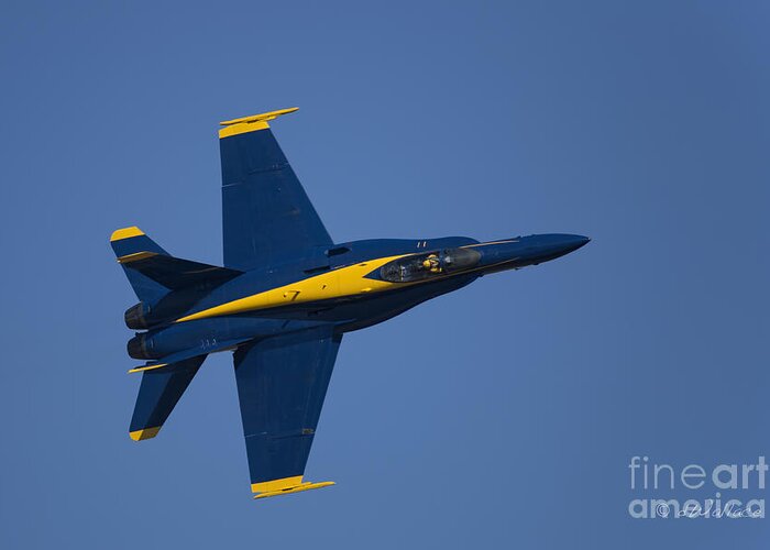 Us Navy Greeting Card featuring the photograph Blue Angels Fly Boy #1 by D Wallace