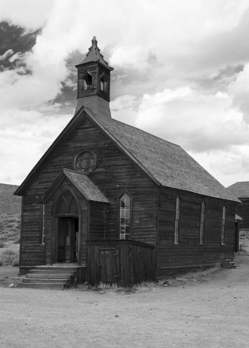 Bodie California State Park Greeting Card featuring the photograph Bodie Church #1 by Jim Snyder