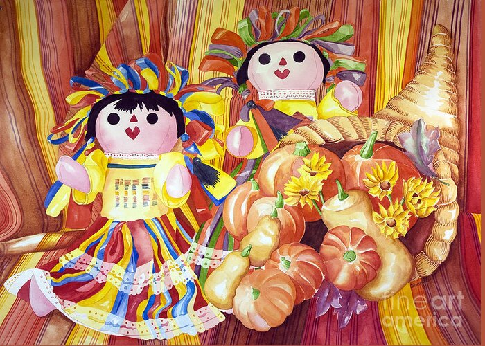 Girls Greeting Card featuring the painting Bountiful by Kandyce Waltensperger