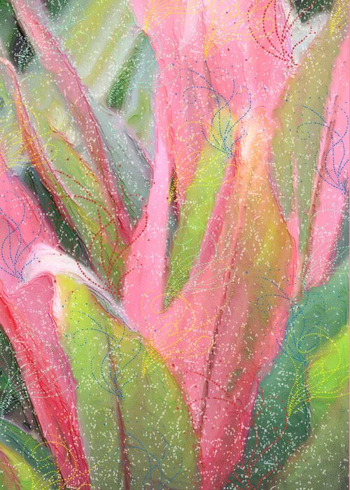 Plants Greeting Card featuring the mixed media Celebration #1 by Rosalie Scanlon