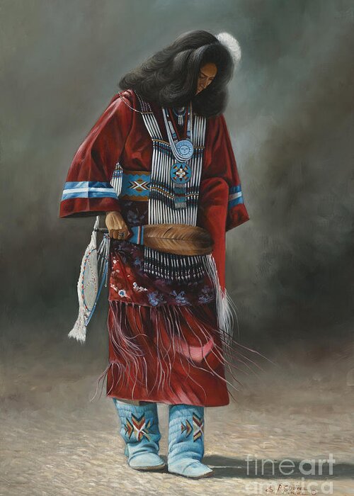Native-american Greeting Card featuring the painting Ceremonial Red #2 by Ricardo Chavez-Mendez
