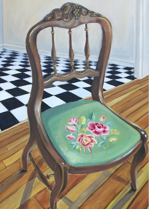 Chair Greeting Card featuring the painting Chair Study 3 by Whitney Palmer