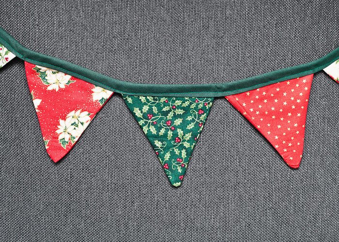 Art Greeting Card featuring the photograph Christmas bunting #1 by Tom Gowanlock