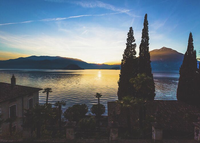 Residential District Greeting Card featuring the photograph Como District Lake, Varenna #1 by Deimagine