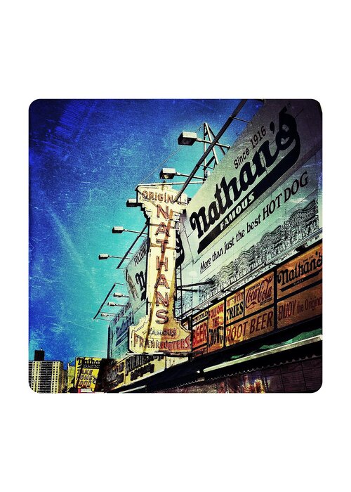 Nathan's Hot Dogs Greeting Card featuring the photograph Coney Island Grub #1 by Natasha Marco