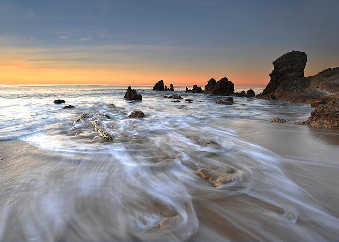 Beach Greeting Card featuring the photograph Corona Del Mar Sunrise #1 by Dung Ma