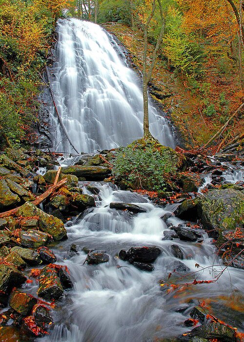 Waterfall Greeting Card featuring the photograph Crabtree Falls by Alan Lenk