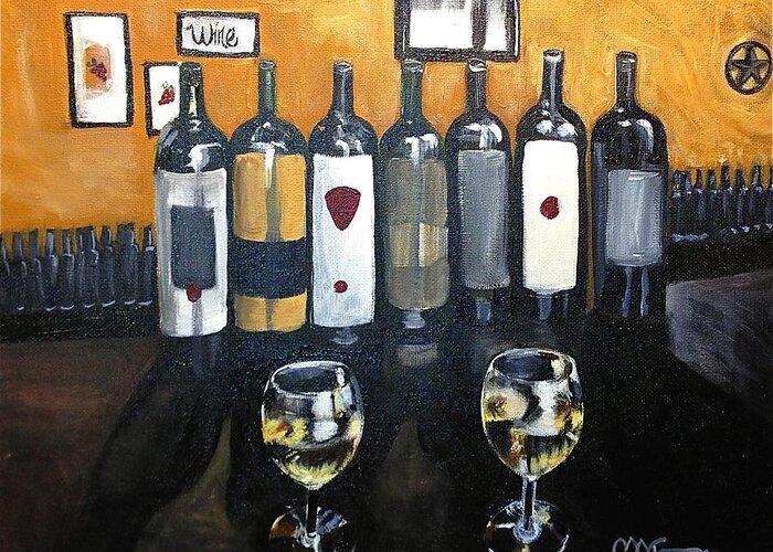 Wine Greeting Card featuring the painting Divine Wine by Melissa Torres