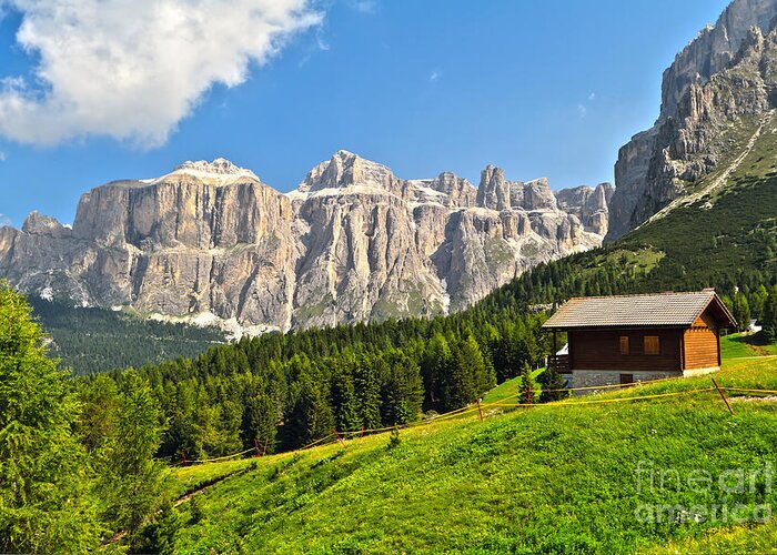 Alpine Greeting Card featuring the photograph Dolomiti - high Fassa Valley #1 by Antonio Scarpi